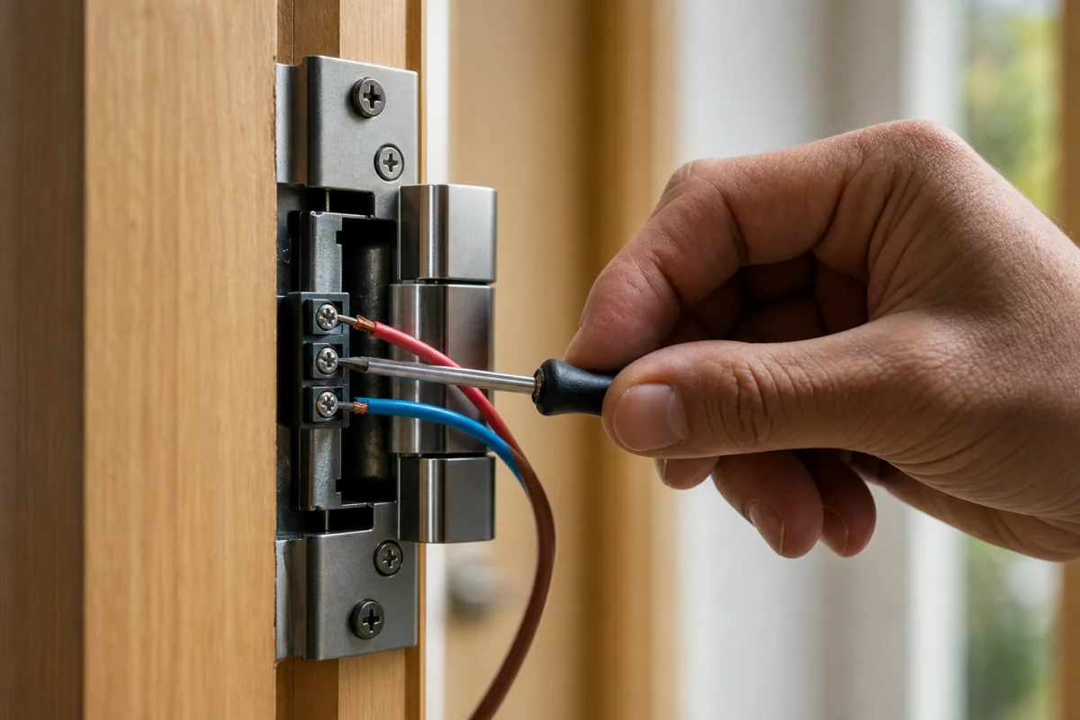 branchement gache electrique