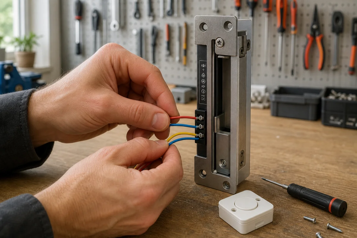 branchement gache electrique